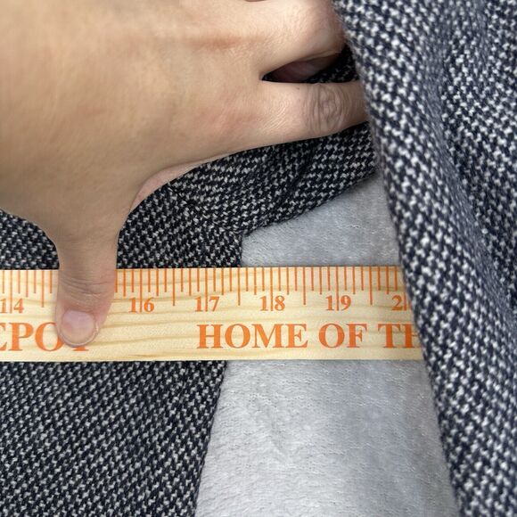 LRL Ralph Lauren Tweed Blazer Jacket Womens 6 Navy White Houndstooth Virgin Wool - Picture 13 of 15